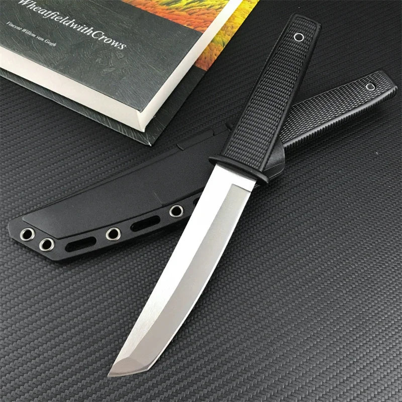 EDC Black and White Outdoor Knife – High Hardness Camping Tool