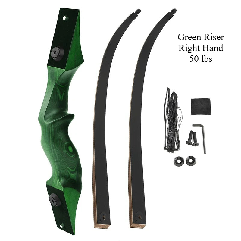 60" traditional recurve bow – wooden takedown bow for outdoor hunting and target use