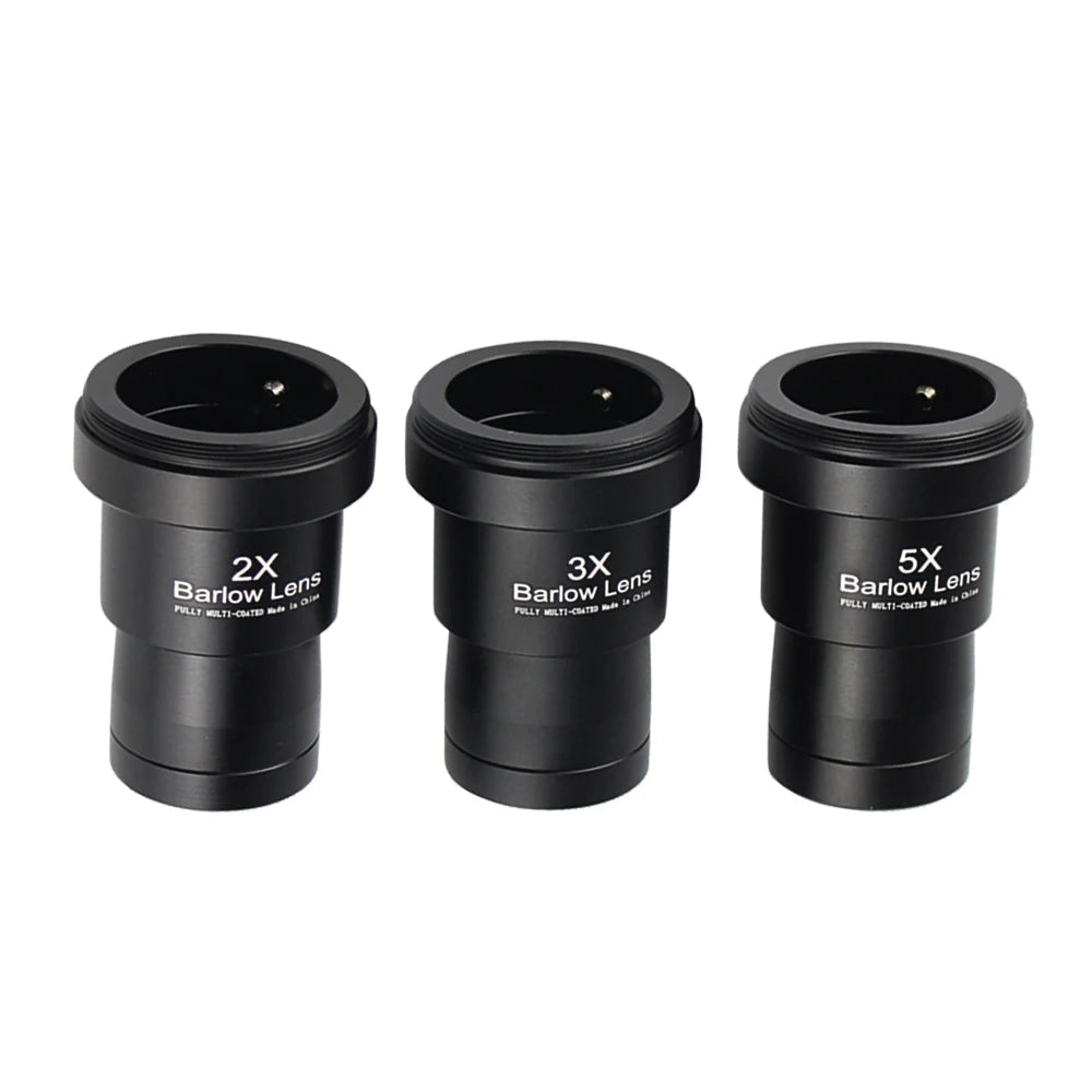 Telescope Barlow Lens 1.25" 2x 3x 5x Metal Optics with M42 Camera Thread