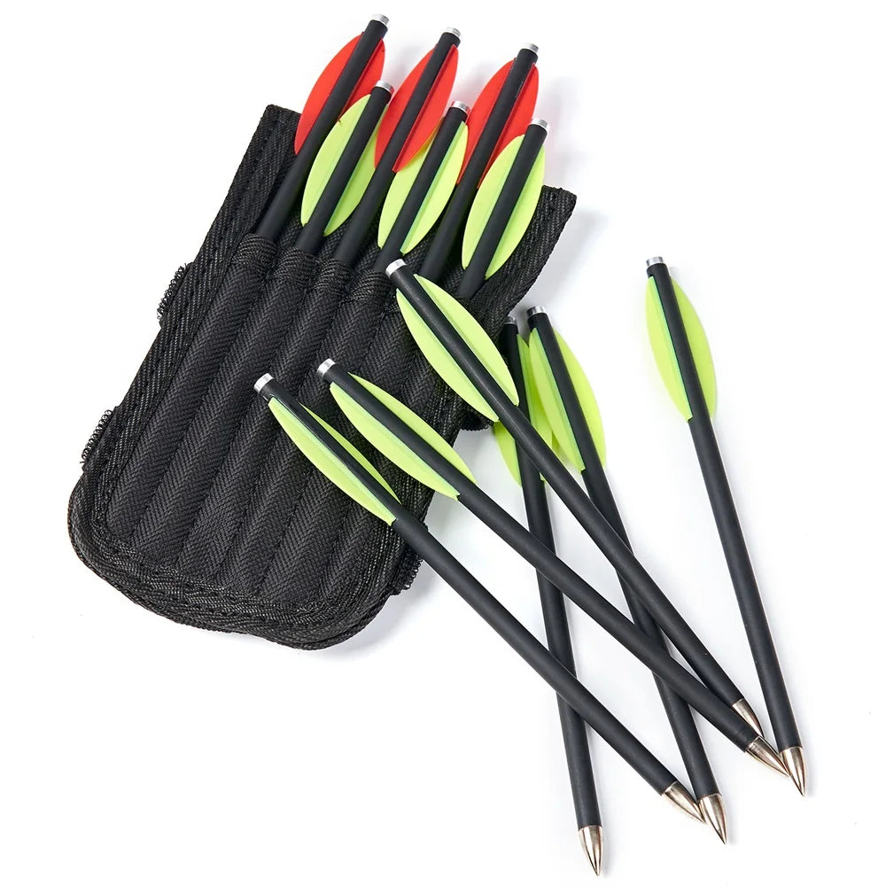 Black Nylon Arrow Quiver – Portable Crossbow Bolt Holder for Hunting