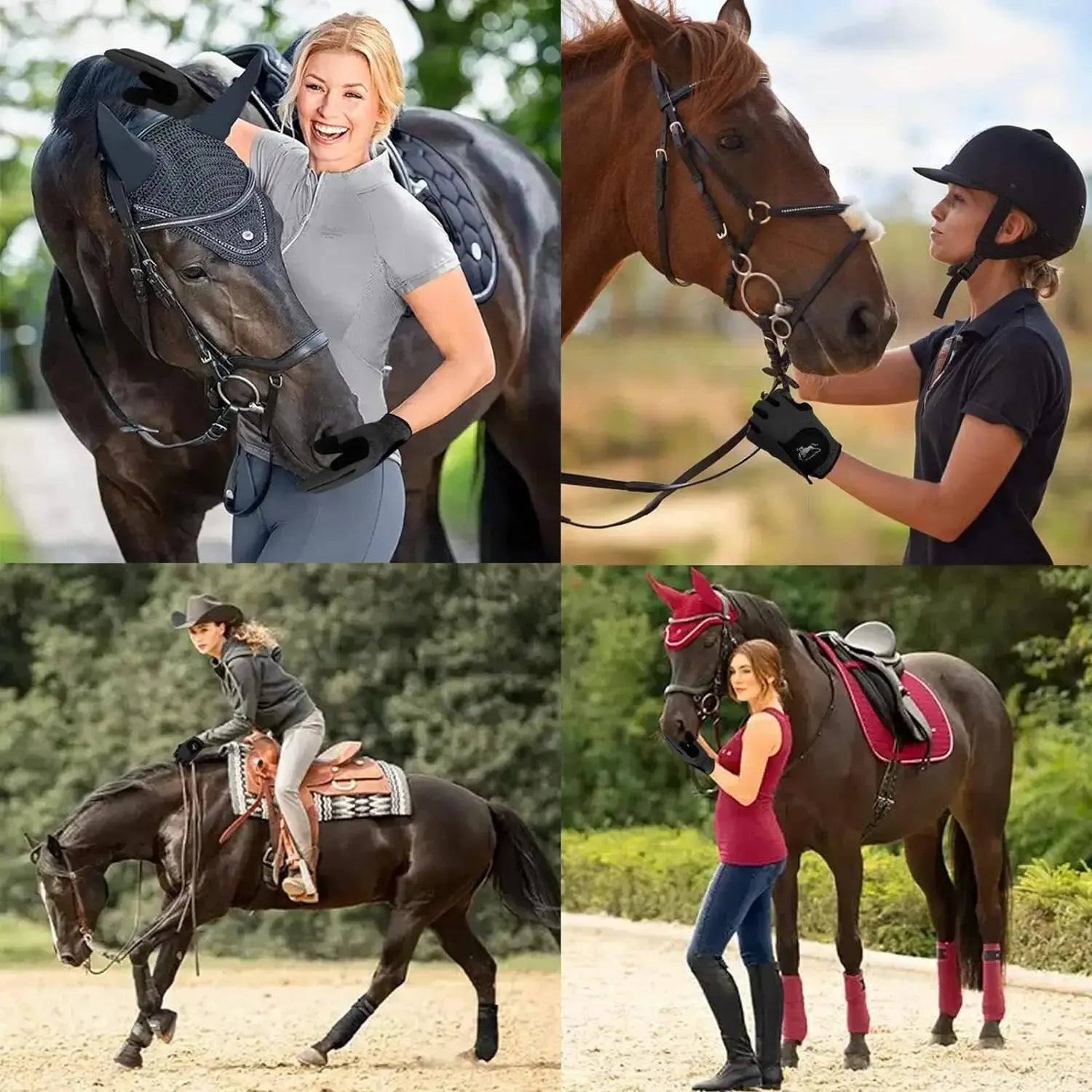 Women's Equestrian Mesh Riding Gloves – Lightweight, Breathable, All-Weather Grip Gloves