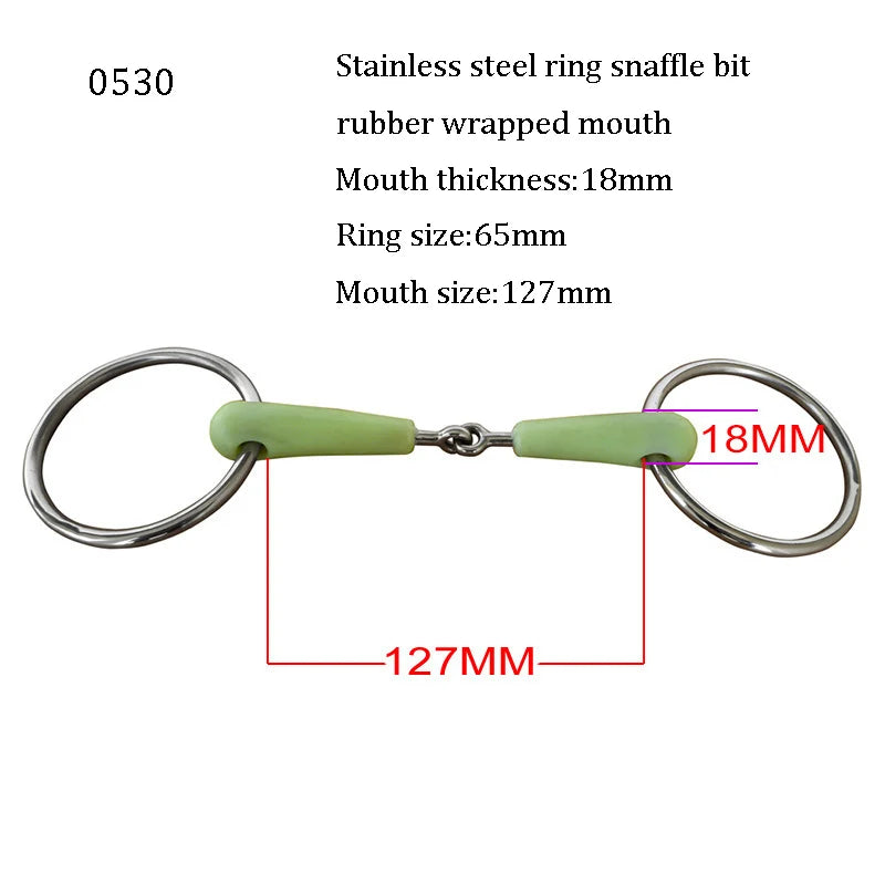 Stainless Steel Eggbutt Snaffle Bit, Jointed Mouth Horse Chew Training Equipment, Equestrian