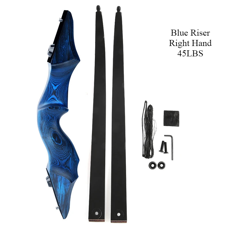 60" traditional recurve bow – wooden takedown bow for outdoor hunting and target use