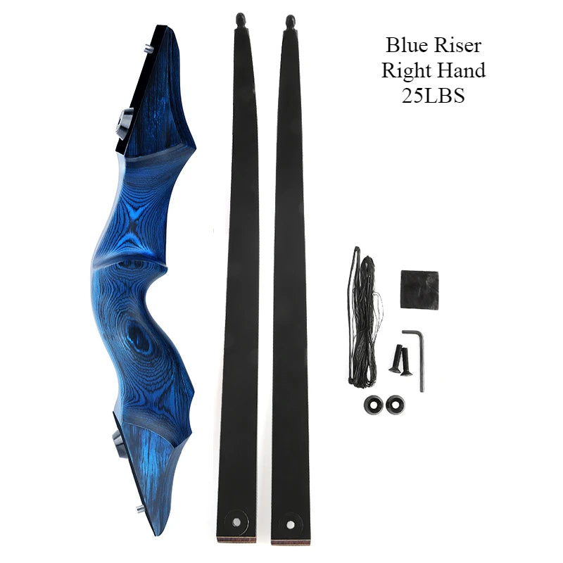 60" traditional recurve bow – wooden takedown bow for outdoor hunting and target use