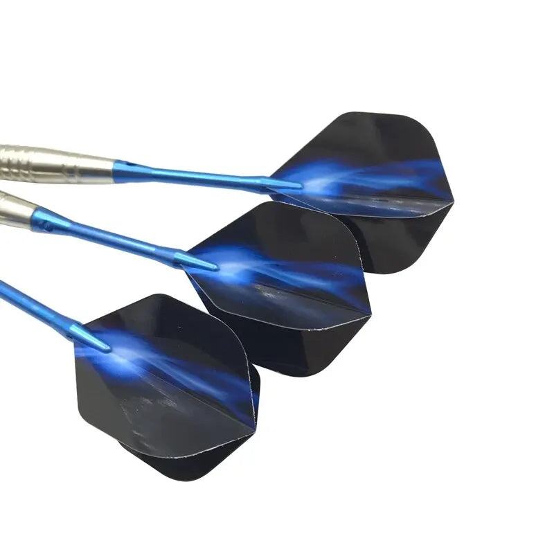 YERNEA 3pcs 22g Torpedo Silver Steel Tip Darts – Blue Aluminium Rod & Aurora Flights