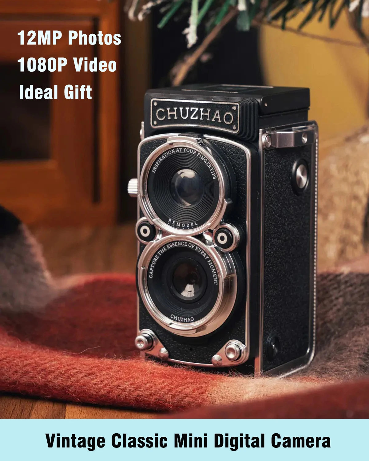 Mini Digital Camera 12MP 1080P HD Retro Style for Vlogging and Everyday Use