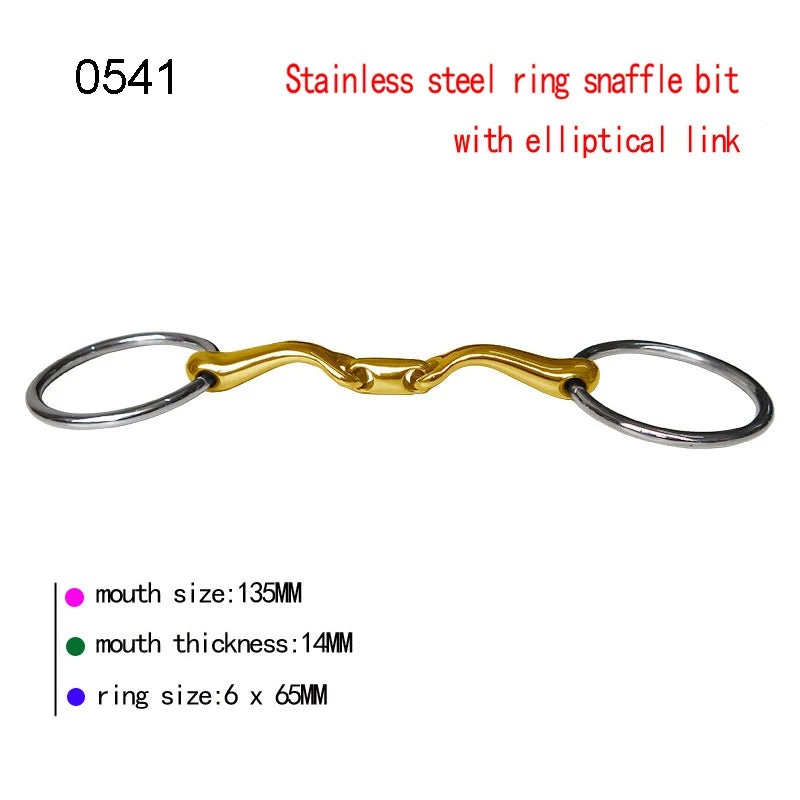 Stainless Steel Eggbutt Snaffle Bit, Jointed Mouth Horse Chew Training Equipment, Equestrian