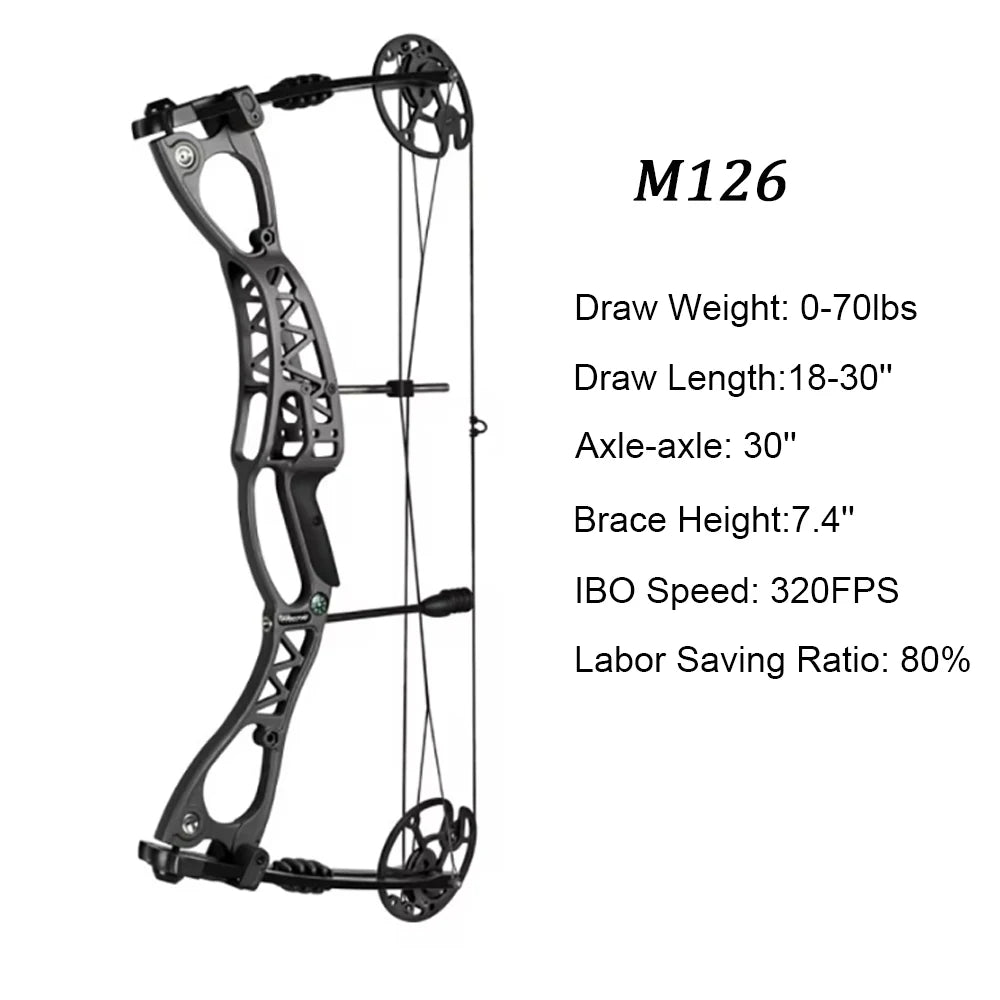 0–70lb Compound Bow with 320FPS for Hunting & Target Shooting