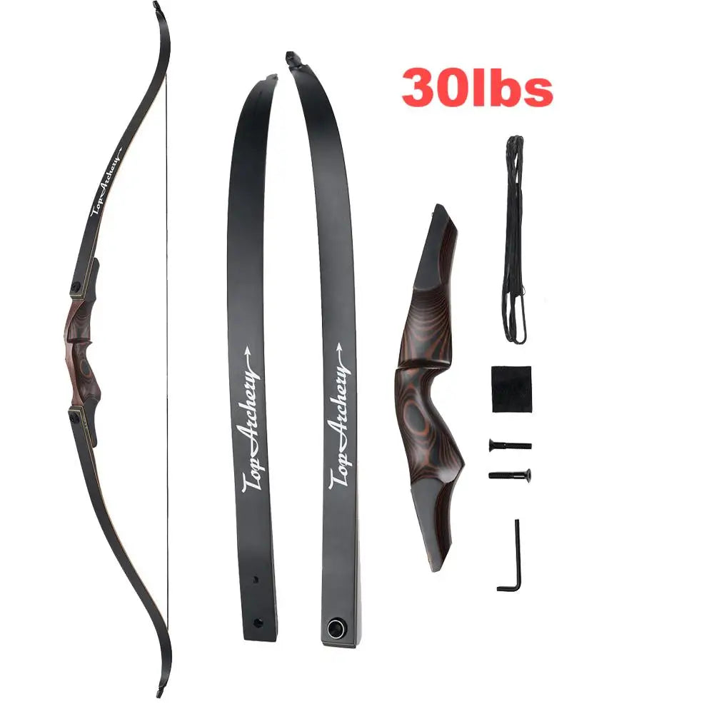 60" Takedown Recurve Bow with Laminated Limbs for Adults – 25-50lbs Draw Weight