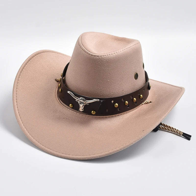 Western Cowboy Hats – Vintage Big-Edge Gentleman Cowgirl Jazz Hat for Holidays, Party & Cosplay