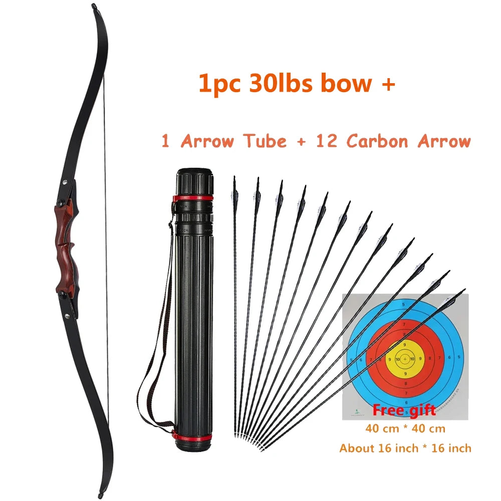 20–50lbs ILF Recurve Longbow – Take-Down Wooden Bow for Outdoor Hunting and Shooting