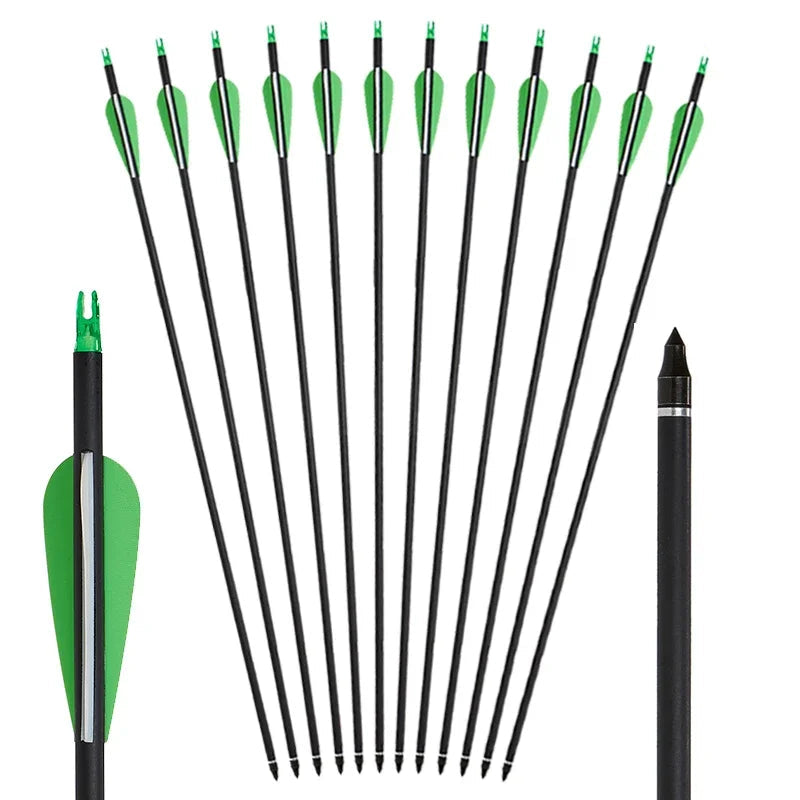 31.5" Mixed Carbon Arrows – Durable Archery Arrows for Hunting & Outdoor Shooting