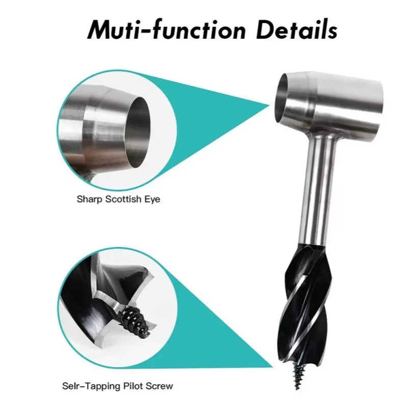 Bushcraft Hand Auger Wrench Wood Drill Tool for Camping & Outdoor Woodworking