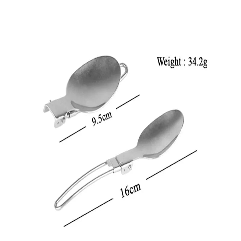 Foldable Stainless Steel Camping Cutlery Set for Outdoor Cooking