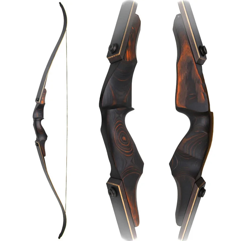 60" takedown recurve bow set – 20–60lbs high-density wood handle for hunting and training