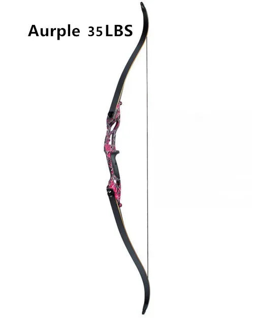 56" traditional-style recurve bow with metal riser – 30–50lbs draw weight