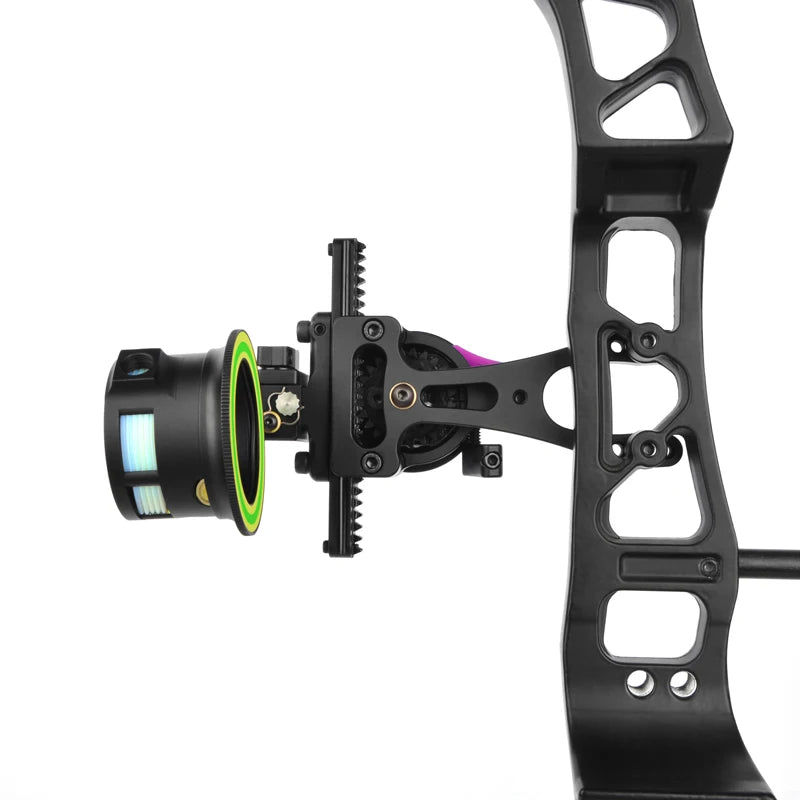 Compound Bow Sight Adjustable 1 Pin 2 Aim Point for Archery and Hunting