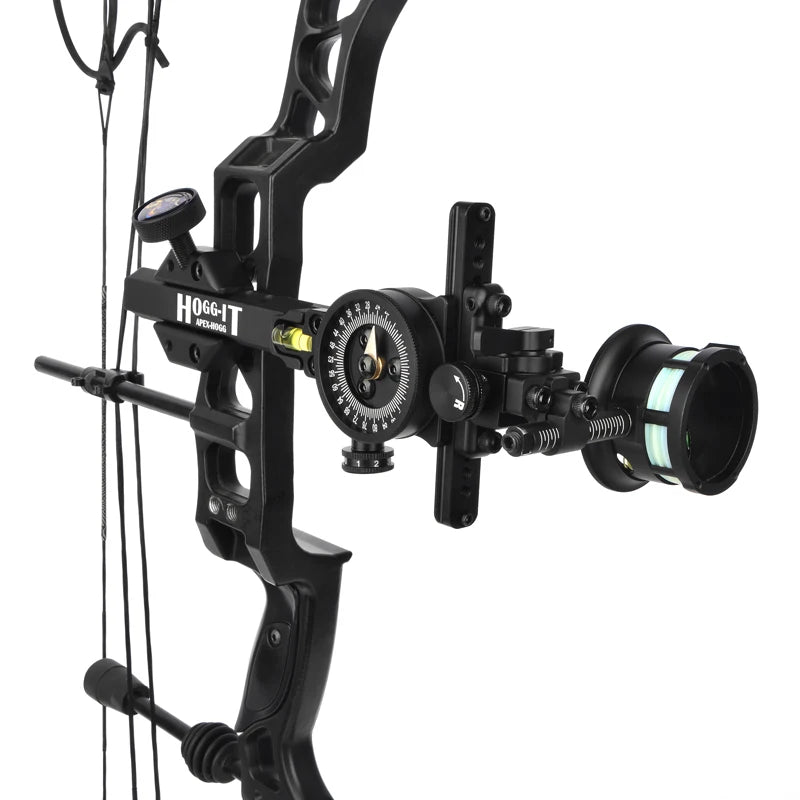 Compound Bow Sight Adjustable 1 Pin 2 Aim Point for Archery and Hunting