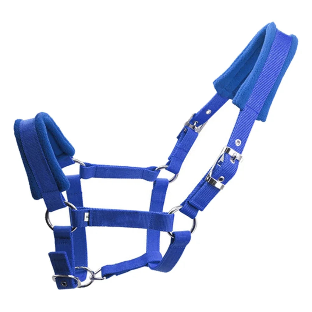 Soft Padded Nylon Horse Halter – Comfortable Adjustable Bridle Headstall for Stable & Riding Use