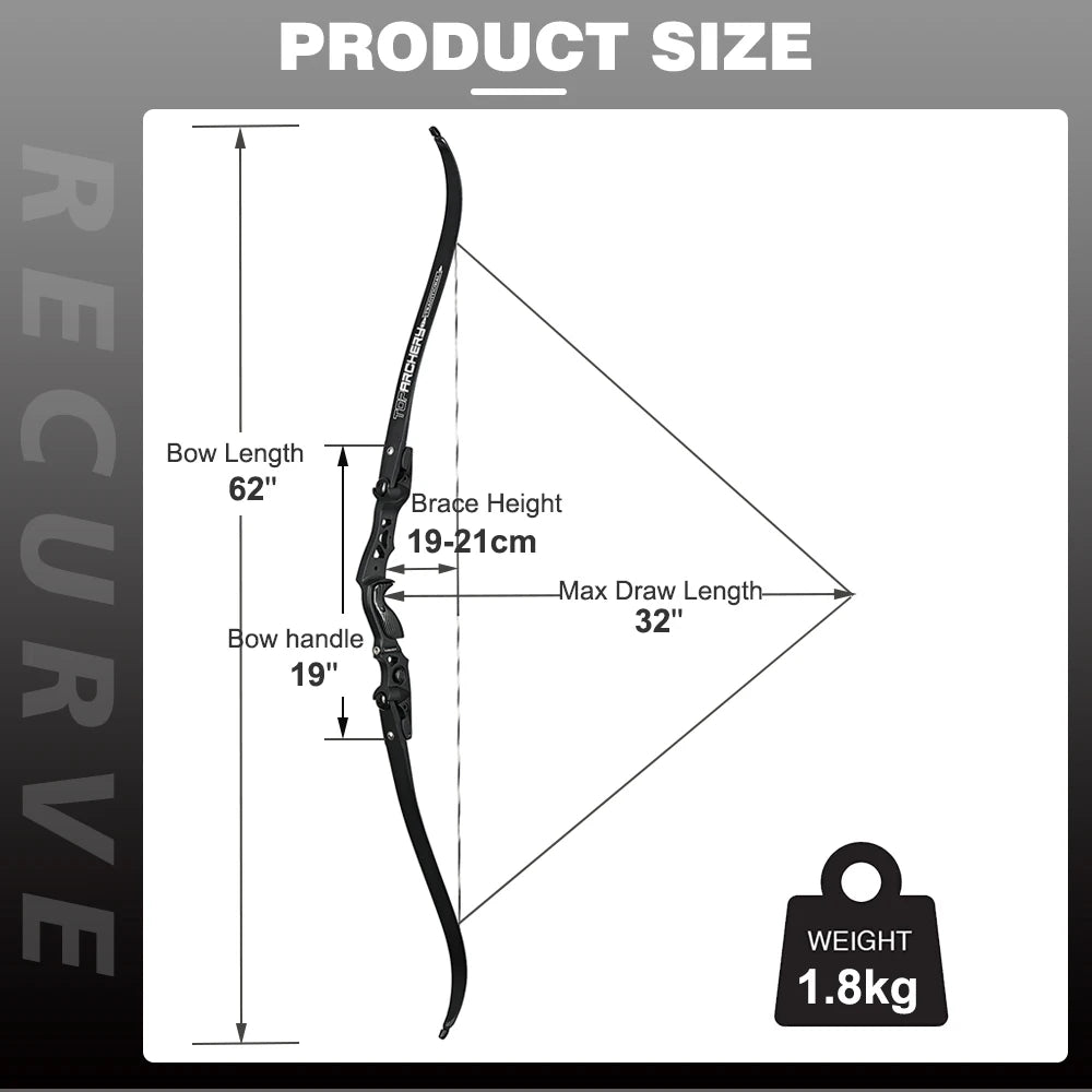 62" ILF Take Down Recurve Bow 20–60lbs – Precision for Hunting & Target Sports