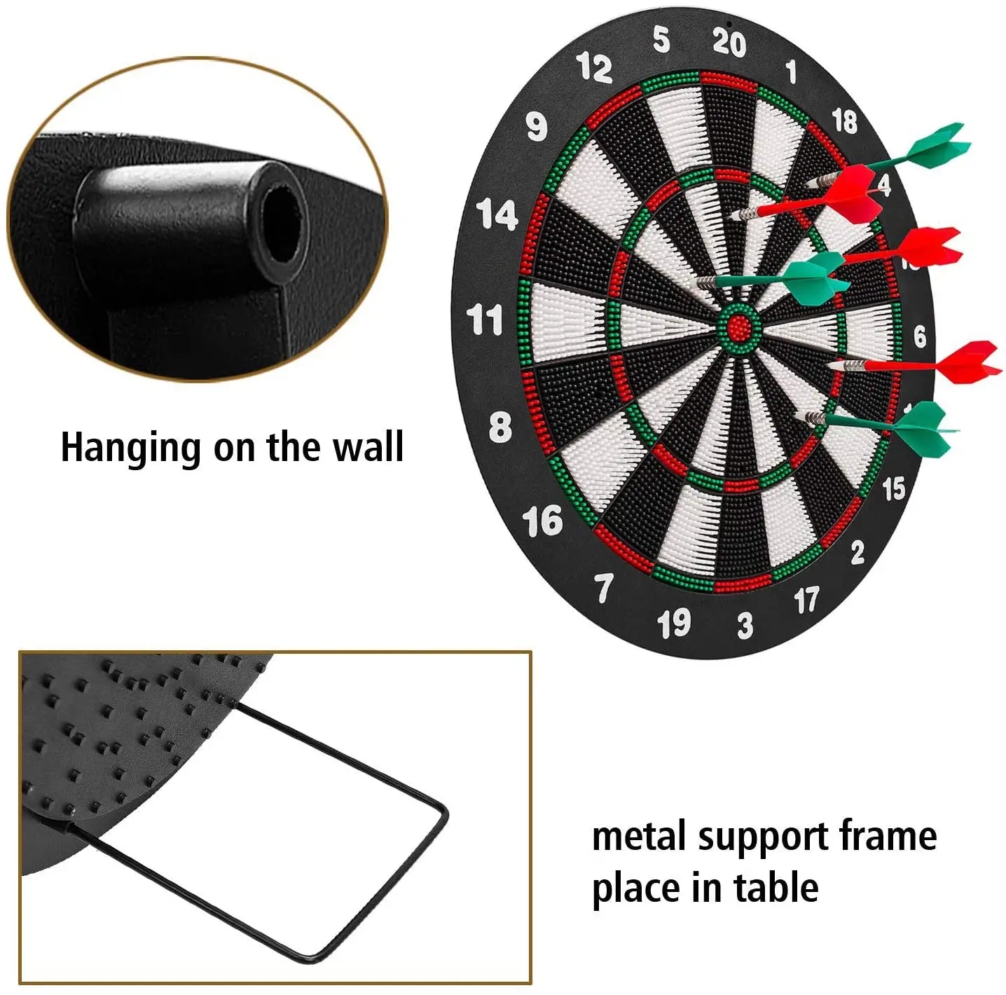 Rubber dart board – 18-inch entertainment and leisure dart game for kids and adults