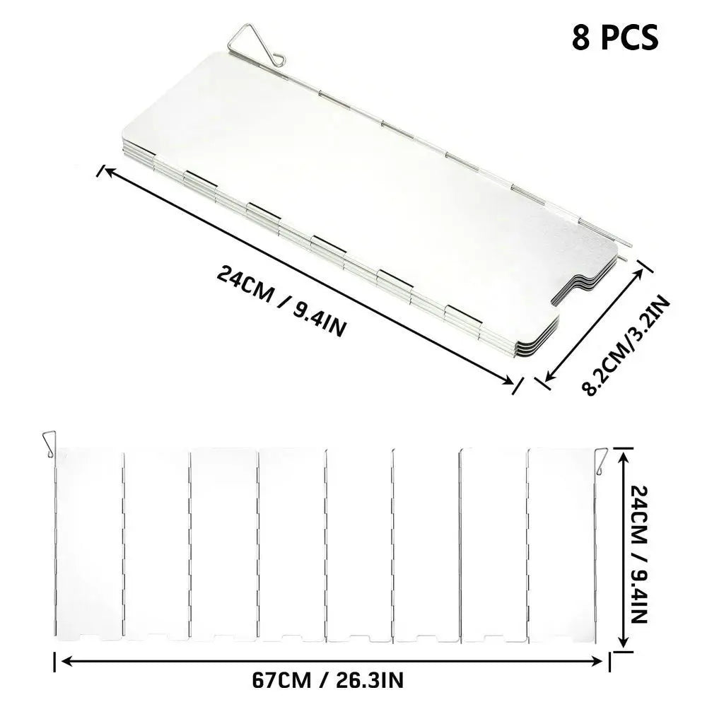 Camping Stove Wind Shield – Foldable Aluminium Alloy Windproof Screen