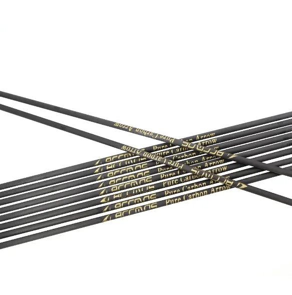 Pure Carbon Arrows – 6/12/18pcs ID4.2mm Spine 250-1500 with 4" Turkey Feathers