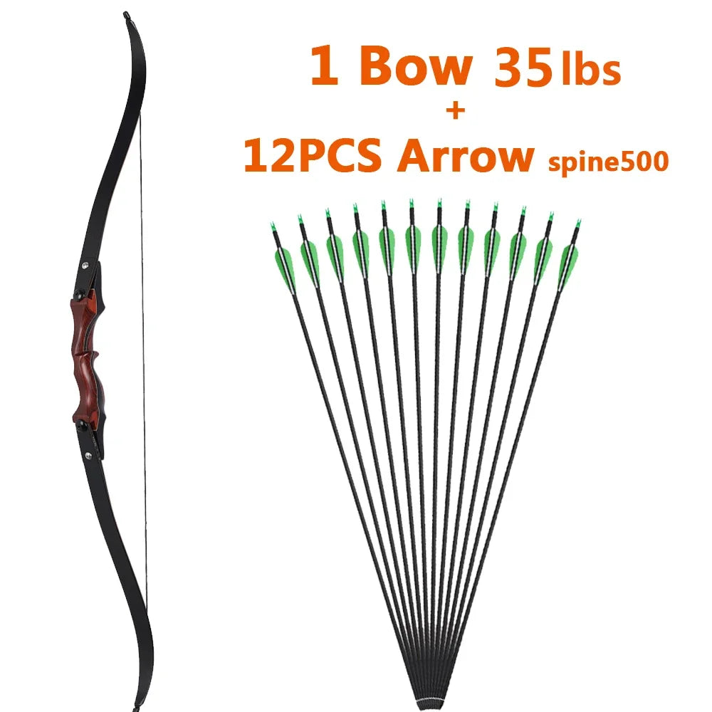 20–50lbs ILF Recurve Longbow – Take-Down Wooden Bow for Outdoor Hunting and Shooting