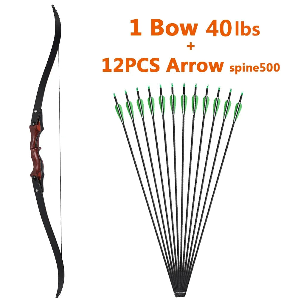 20–50lbs ILF Recurve Longbow – Take-Down Wooden Bow for Outdoor Hunting and Shooting