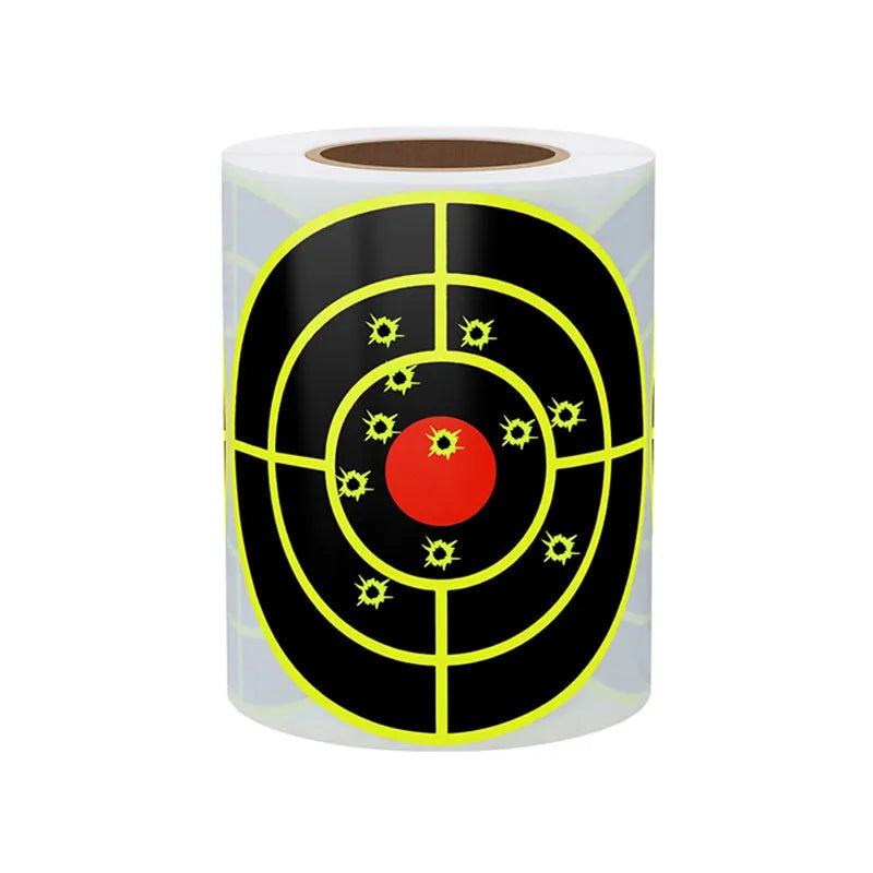 Target Stickers 3" Reactive Shooting Targets with Fluorescent Yellow Impact