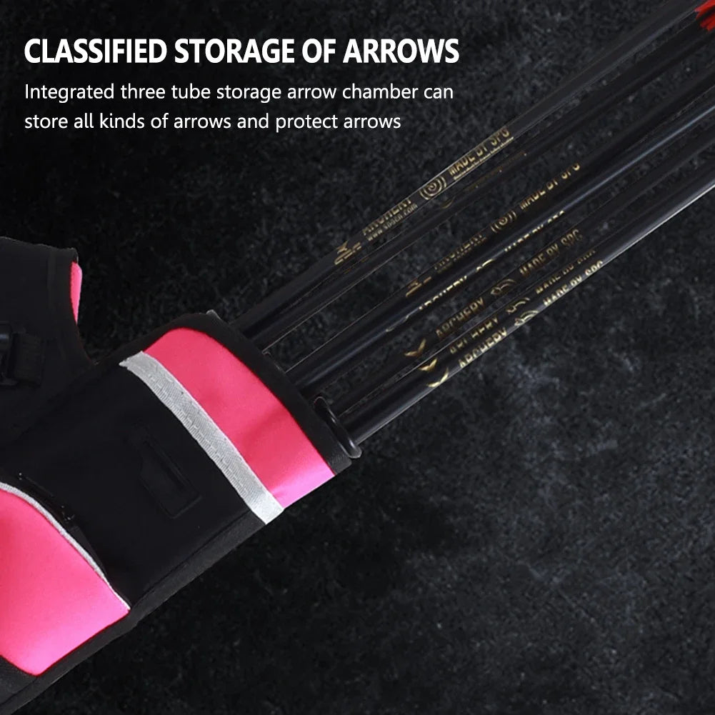 Professional Arrow Quiver – Oxford Cloth, Three-Tube Storage, Adjustable Shoulder & Waist Carry