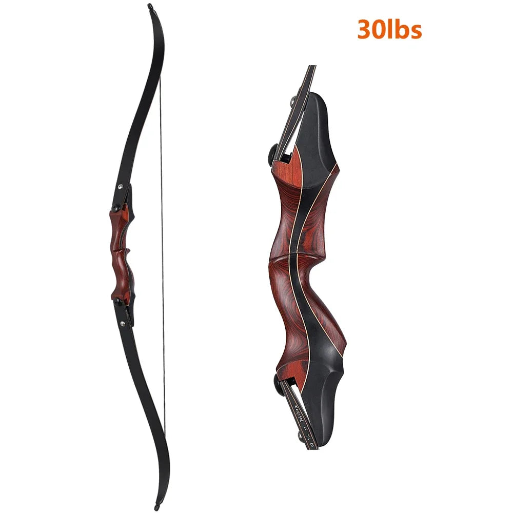 20–50lbs ILF Recurve Longbow – Take-Down Wooden Bow for Outdoor Hunting and Shooting