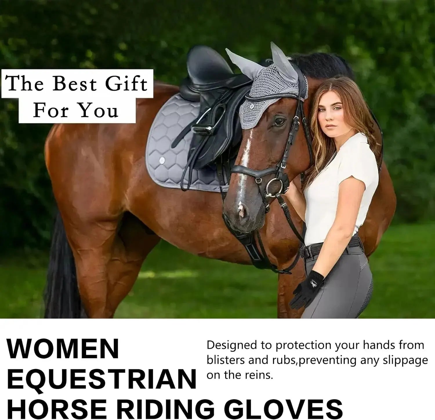 Women's Equestrian Mesh Riding Gloves – Lightweight, Breathable, All-Weather Grip Gloves