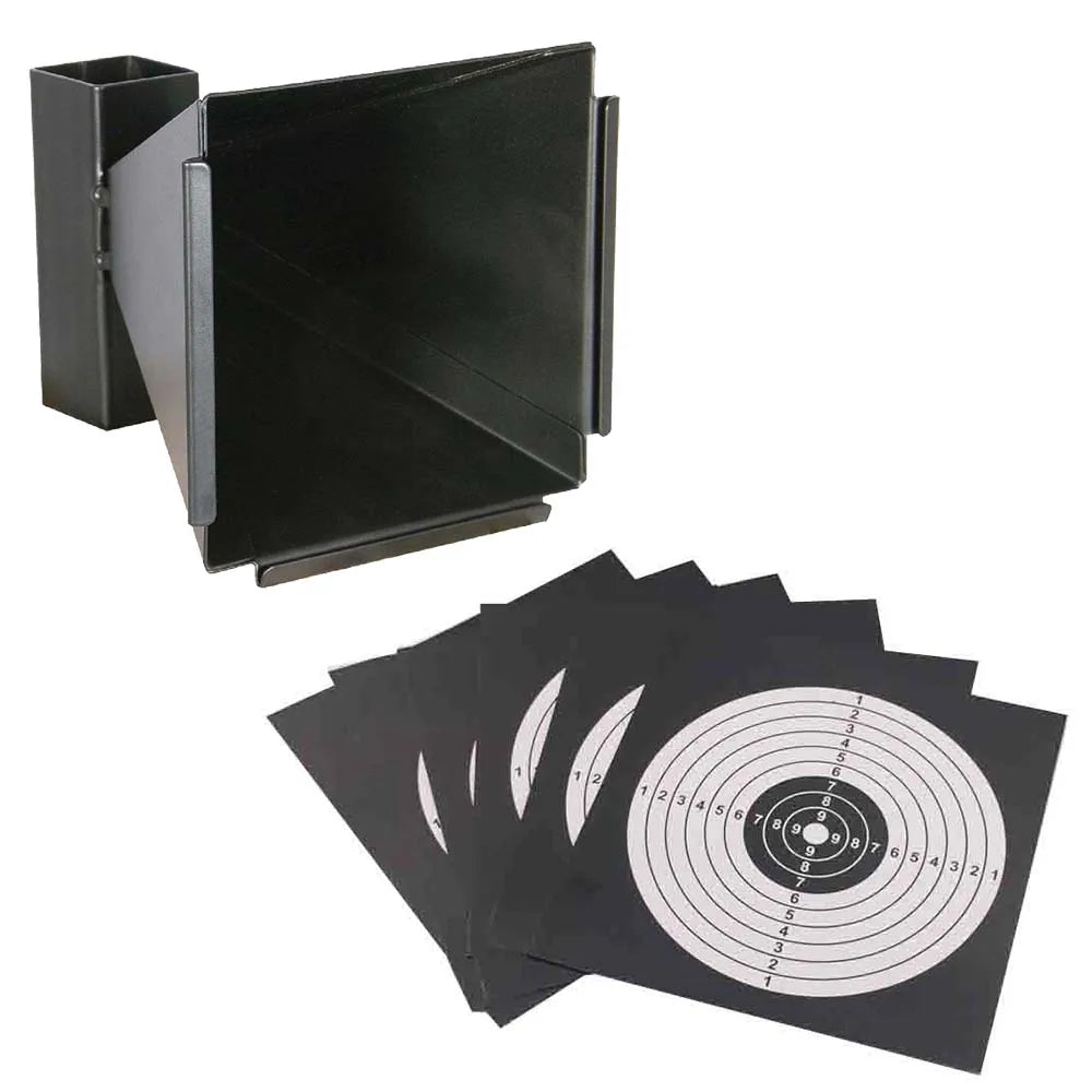 Funnel Shape Bullets Collector with Paper Targets – Airsoft and Pellet Gun Shooting