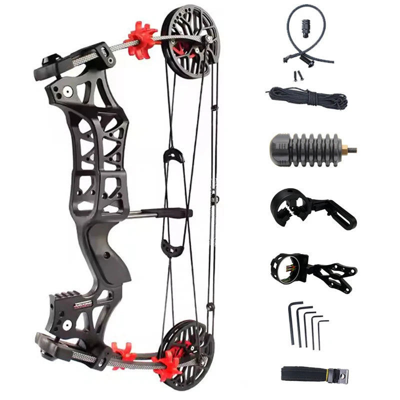 Compound Bow Set 30-60lbs Adjustable Metal Pulley Bow with Full Accessories