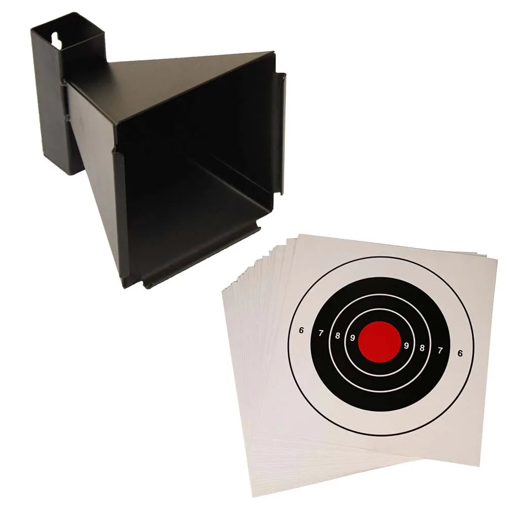 Funnel Shape Bullets Collector with Paper Targets – Airsoft and Pellet Gun Shooting