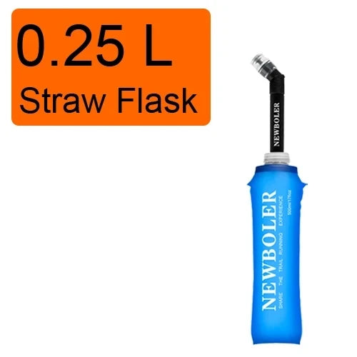 Collapsible Soft Water Bottle 250ml & 500ml – Foldable TPU Flask with Straw for Running & Hiking