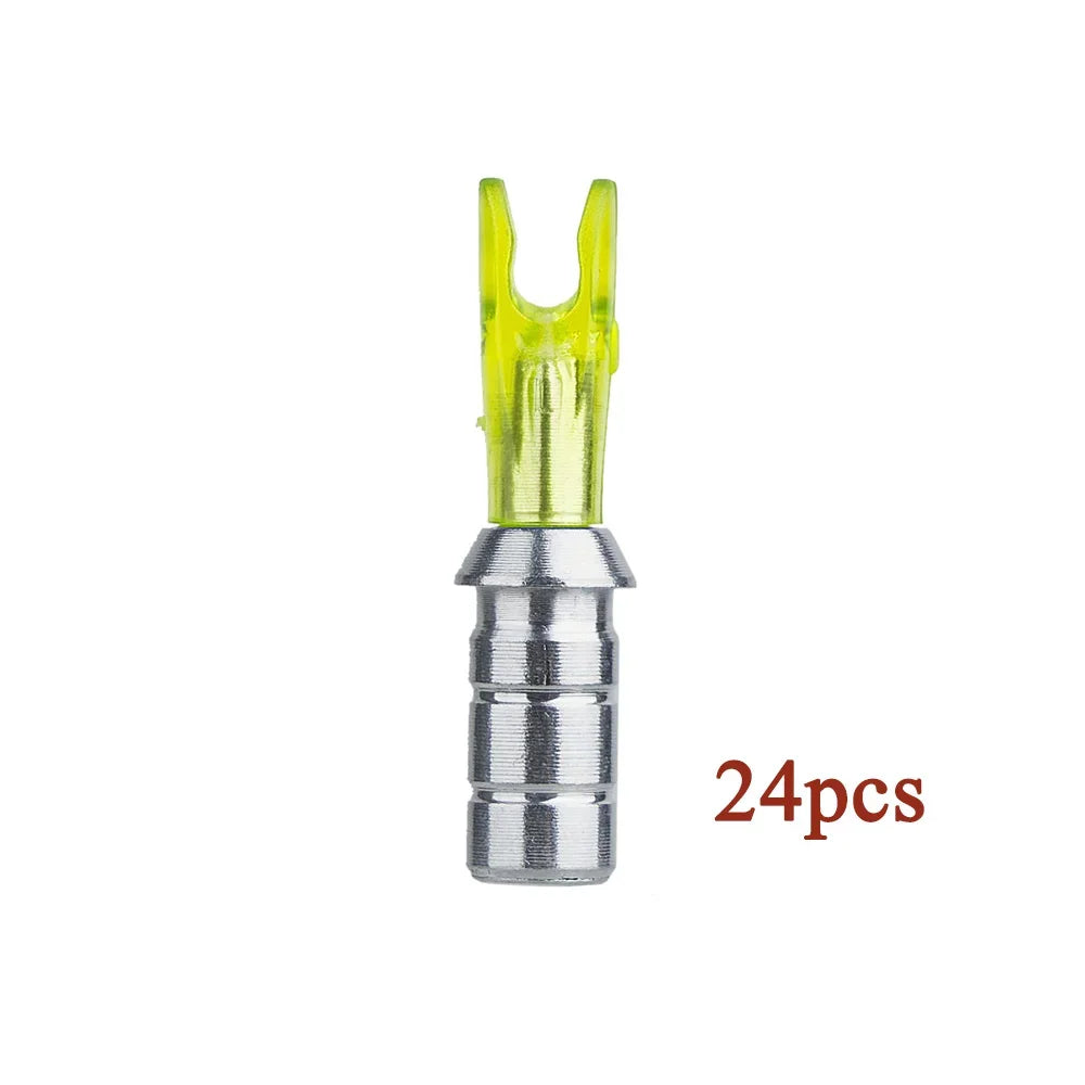 24pcs arrow pin nocks size L with aluminium pin – DIY archery accessories for 6.2mm carbon shafts
