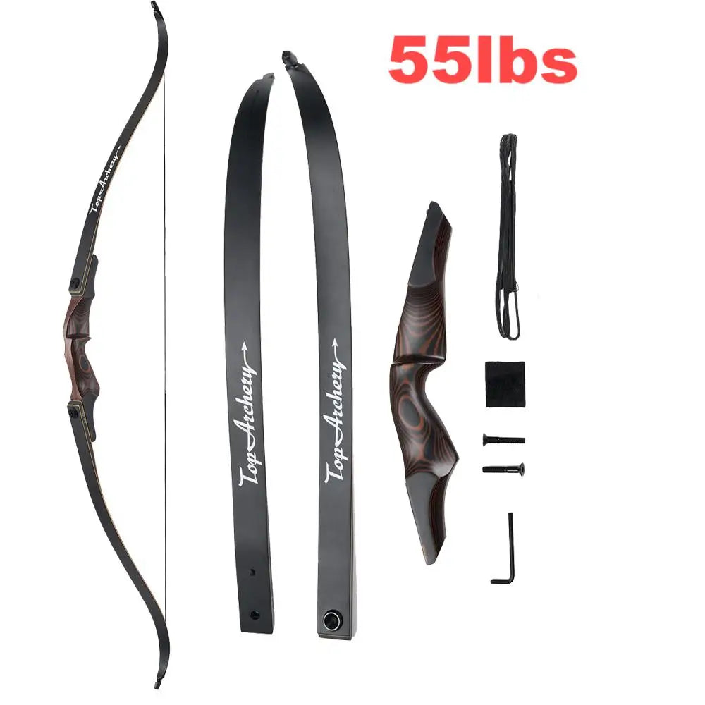 60" Takedown Recurve Bow with Laminated Limbs for Adults – 25-50lbs Draw Weight