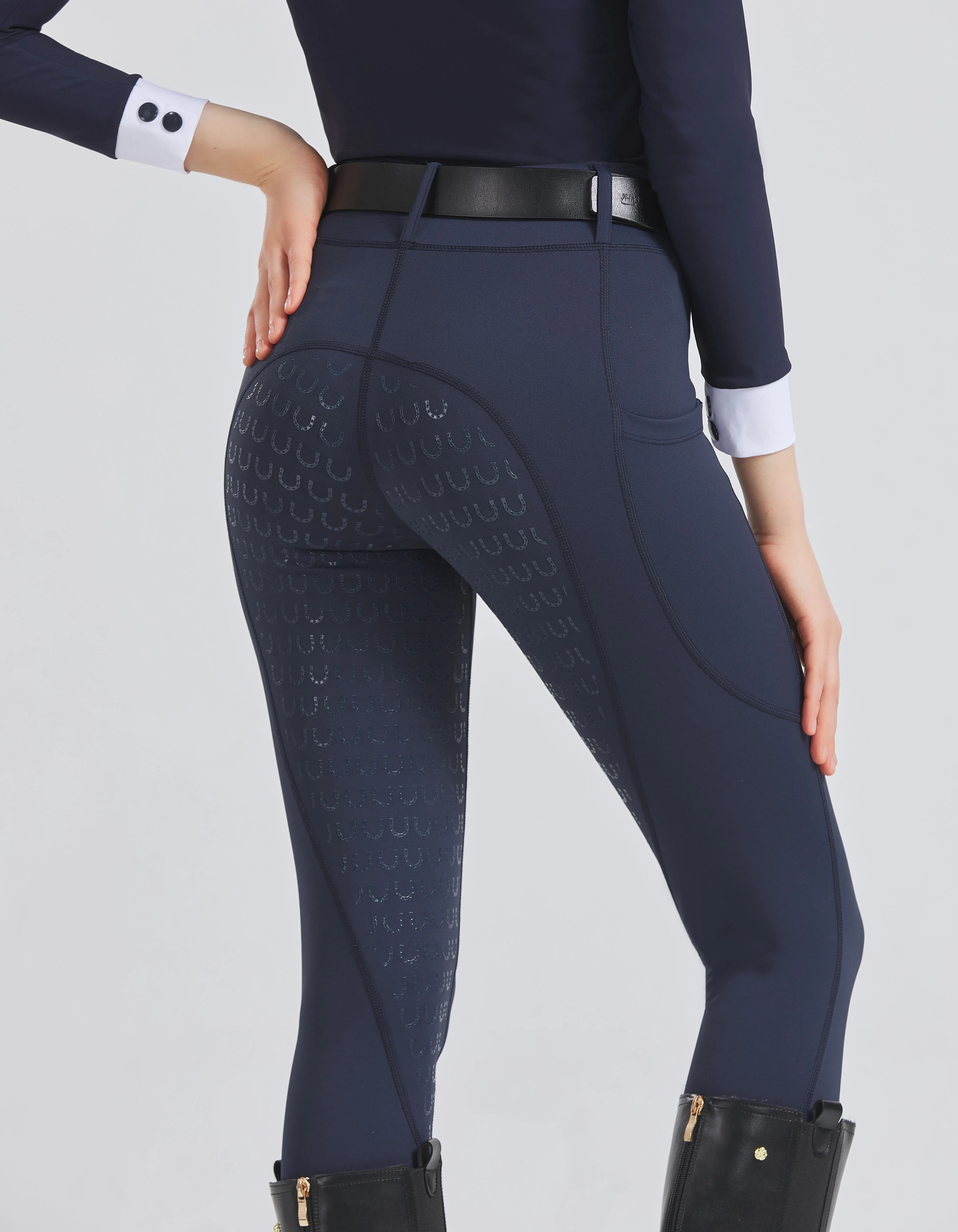 Women's High-Stretch Silicone Riding Pants – Slim-Fit, Breathable Knitted Equestrian Tights