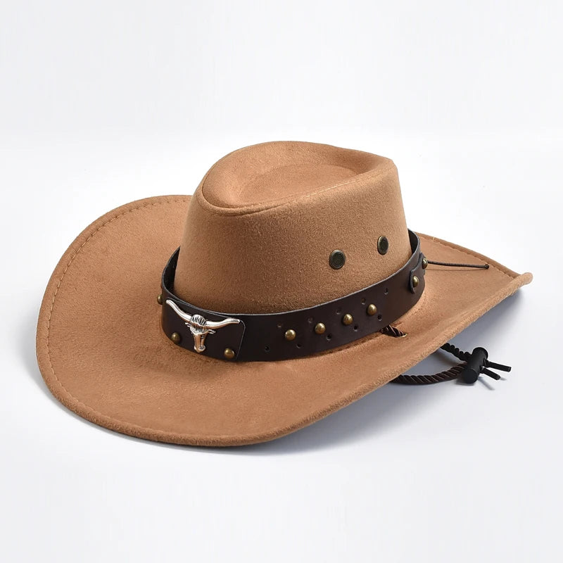 Western Cowboy Hats – Vintage Big-Edge Gentleman Cowgirl Jazz Hat for Holidays, Party & Cosplay