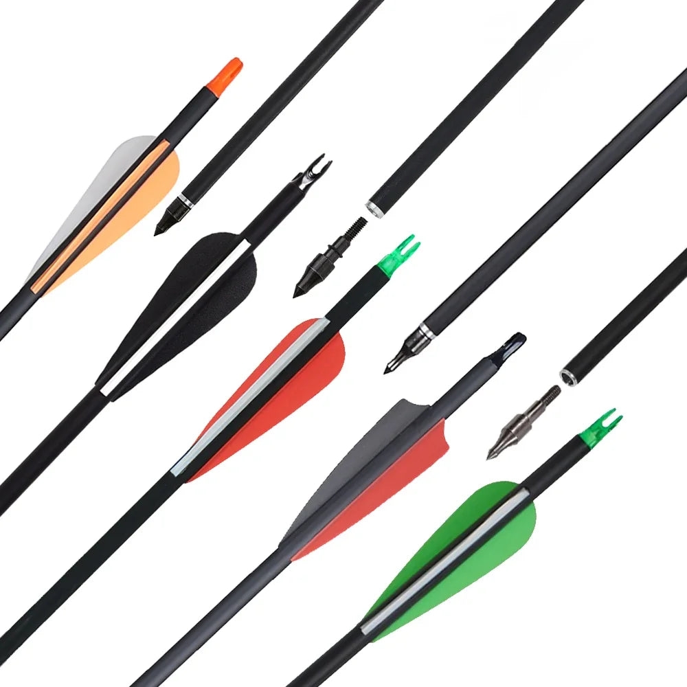 31.5" Mixed Carbon Arrows – Durable Archery Arrows for Hunting & Outdoor Shooting