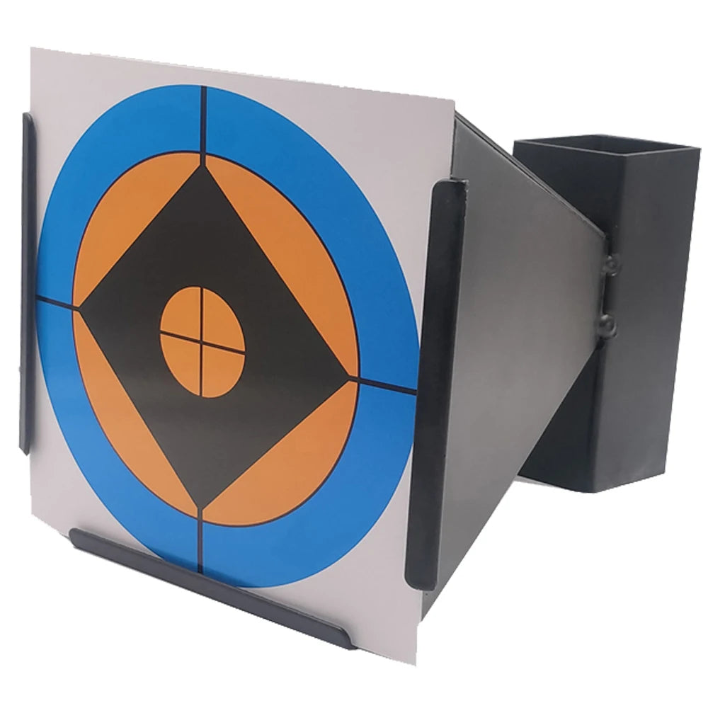 Funnel Shape Bullets Collector with Paper Targets – Airsoft and Pellet Gun Shooting