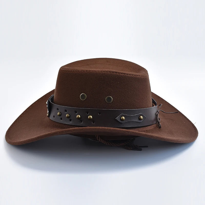 Western Cowboy Hats – Vintage Big-Edge Gentleman Cowgirl Jazz Hat for Holidays, Party & Cosplay