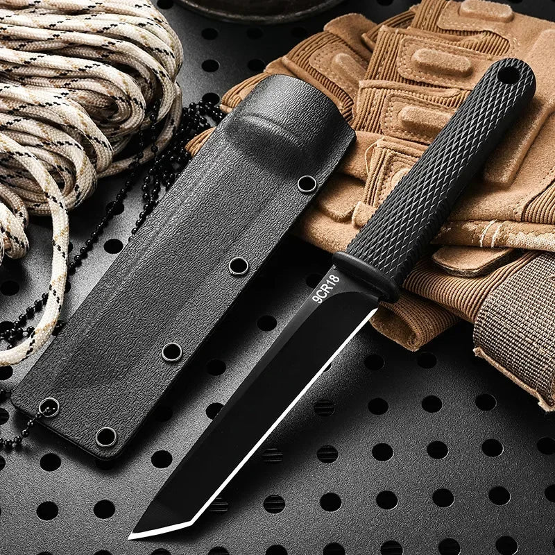 EDC Black and White Outdoor Knife – High Hardness Camping Tool