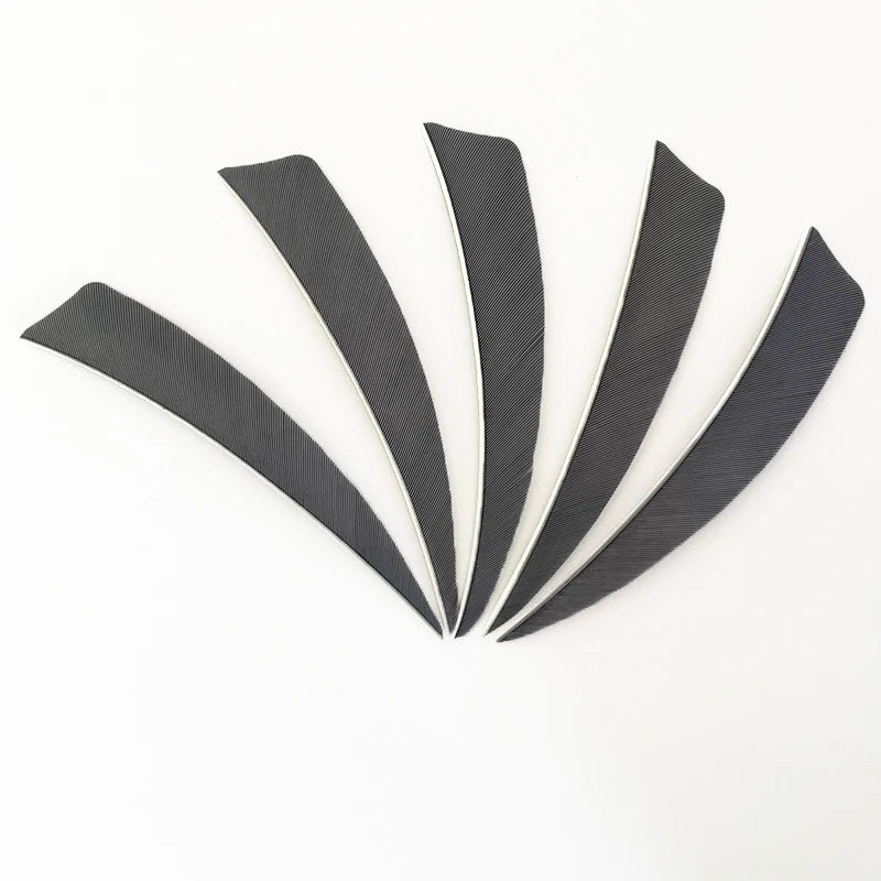 50pcs 4-Inch Turkey Feather Arrow Fletching – RW Shield Cut for Archery