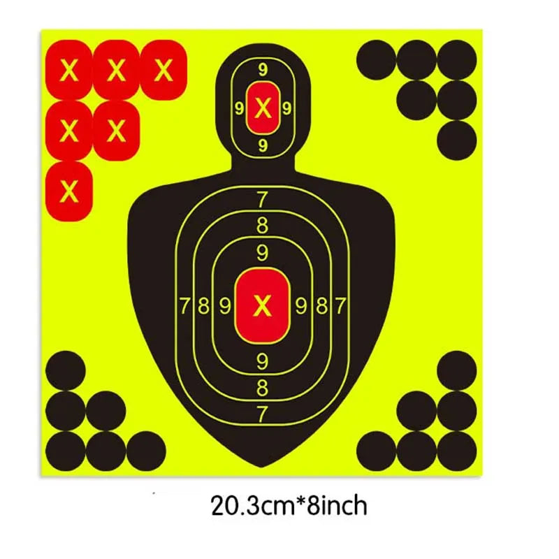 10pcs 8-Inch Reactive Shooting Target Stickers – High-Visibility Adhesive Paper for Training