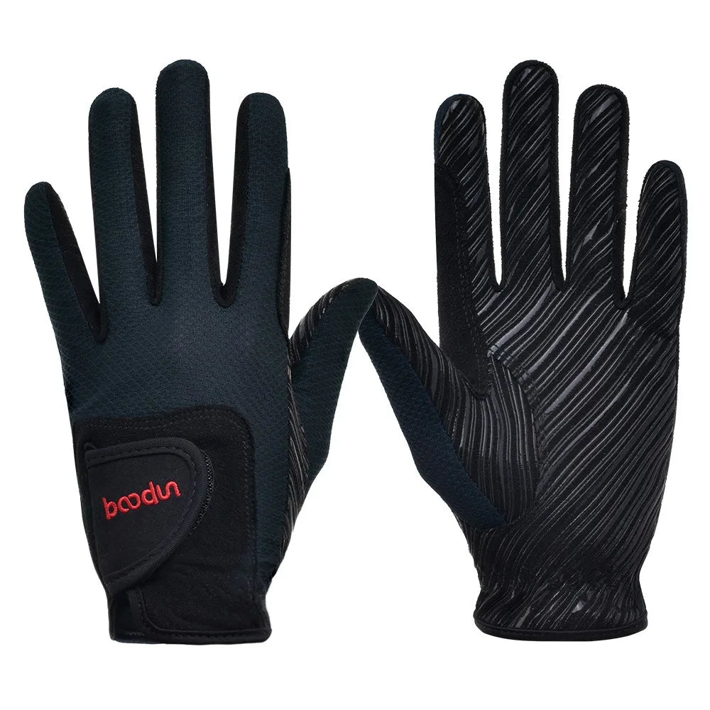 Suede Equestrian Riding Gloves, Lightweight, Wear-Resistant, Anti-Slip, Comfortable Microfiber