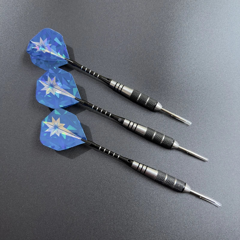 3 pcs 22g professional steel-tip darts – precision design with black aluminium shafts