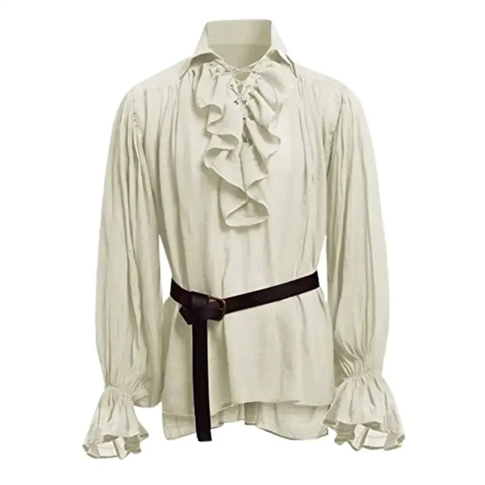 Medieval Pirate Ruffled Shirt & Pants Set – Gothic Steampunk Cosplay Costume